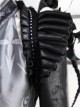 Punk Grey Black Pleated Ruffled Flared Sleeve Halloween Cropped Cardigan Fall Coat