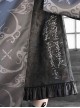 Punk Embroidered Totem Print Ruffle Asymmetric Hem Fringe Decorate Halloween Skirt