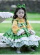 Fresh Autumn Winter Velvet Bow Lace Cuffs Jacquard Irregular Hem Design Classic Lolita Christmas Kids Long Sleeve Dress