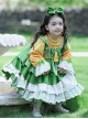 Fresh Autumn Winter Velvet Bow Lace Cuffs Jacquard Irregular Hem Design Classic Lolita Christmas Kids Long Sleeve Dress