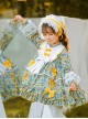 Sweet Floral Pastoral Bow Stitching Lace Spring Autumn Kids Sweet Lolita Long-Sleeved Dress