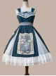 Elegant Embroidered Lace Rose Jacquard Fabric Ruffle Hem Classic Lolita Sleeveless Dress