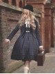 College Style Lapel Blazer Generous Collar Ruffle Hem Sleeveless Dress School Lolita Dress Coat Set