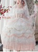 Daisy's Garden Series Elegant Square Neck Lace Flare Sleeves Gorgeous Hem Classic Lolita Chiffon Fall Winter Long Sleeve Dress