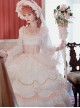 Daisy'S Garden Collection Elegant Square Neck Lace Flare Sleeves Gorgeous Hem Classic Lolita Chiffon Fall Winter Long Sleeve Dress