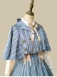 Eternal Crest Series Cropped Preppy Lapel Striped School Lolita Cloak Coat