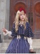 Eternal Crest Series Cropped Preppy Lapel Striped School Lolita Cloak Coat