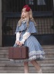 Eternal Crest Series Cropped Preppy Lapel Striped School Lolita Cloak Coat