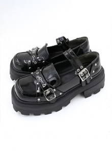 Shibuya Sweetheart Series Square Toe Autumn Daily Punk Lolita Medium Heel Shoes