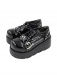 Night Stalker Series Round Toe Patent Leather Lace-Up Heart Zip Decorative Design Punk Lolita Platform Shoes