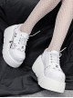 Night Stalker Series Round Toe Patent Leather Lace-Up Heart Zip Decorative Design Punk Lolita Platform Shoes