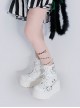 Night Stalker Series Thick Sole Spring Autumn PU Patent Leather Round Toe Metal Chain Decorated Punk Lolita Martin Boots