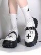 Solid Color Daily Round Head Contrast Color Crucifix Halloween Sweet-Cool Punk Lolita Mid-Heel Platform Shoes