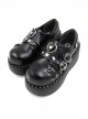 Crescent Bat Series Solid Color Love Bat Wings Decorated With Round Toe High-Heeled Halloween Punk Lolita Platform Shoes