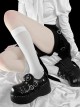 Crescent Bat Series Solid Color Love Bat Wings Decorated With Round Toe High-Heeled Halloween Punk Lolita Platform Shoes