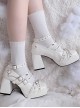 Reincarnated Demon Series Metal Rivet Love Devil Square Toe Solid Color Thick Heel Punk Lolita High Heels