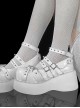 Rebirth Devil Series Solid Color Metal Rivet Love Devil Sweet Cool Round Toe High Heel Punk Lolita Platform Shoes