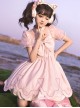 Chinese Style Cute Jacquard Hollow Bow Petal Hem Design Sweet Lolita Sleeveless Dress Set