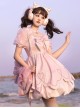 Chinese Style Cute Jacquard Hollow Bow Petal Hem Design Sweet Lolita Sleeveless Dress Set