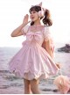 Chinese Style Cute Jacquard Hollow Bow Petal Hem Design Sweet Lolita Sleeveless Dress Set