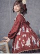 Exam Rabbit Series Red Festival Cute Bunny Print Spring Autumn Classic Lolita Long Sleeve Dress