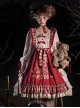 Palace Little Red Riding Hood Series Lace Ruffled Plaid Bowknot Grey Wolf Rose Embroidery Christmas Classic Lolita Dress Cloak Set