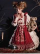 Palace Little Red Riding Hood Series Lace Ruffled Plaid Bowknot Grey Wolf Rose Embroidery Christmas Classic Lolita Dress Cloak Set