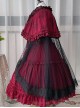 Solid Color Elegant Spring Summer Square Neck Lace Polka Dot Cloak Two-Wear Design Classic Lolita Short-Sleeved Dress