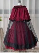 Solid Color Elegant Spring Summer Square Neck Lace Polka Dot Cloak Two-Wear Design Classic Lolita Short-Sleeved Dress