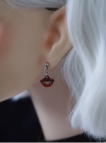 Gothic Vampire Red Lips Halloween Daily Gothic Lolita Earrings