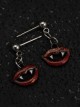 Gothic Vampire Red Lips Halloween Everyday Gothic Lolita Earrings