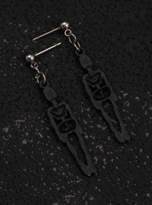 Black Skull Halloween Horror Gothic Lolita Earrings