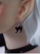 Black Vigilant Black Cat Halloween Alloy Gothic Lolita Earrings