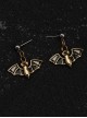 Halloween Golden Bat Simple Handsome Gothic Lolita Alloy Earrings