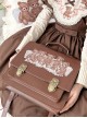 Brown Vintage Oxford Bag Pillow Side Little Bear Print Brass Buckle School Lolita Bag