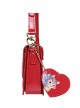 Lace Trimmed Heart Kitten Print Patent Leather Classic Lolita Shoulder Bag