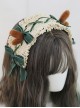 Green Bow Plush Antlers Christmas Tea Party Classic Lolita Headband