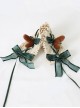 Green Bow Plush Antlers Christmas Tea Party Classic Lolita Headband