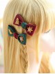 Solid Color Christmas Tree Star Biscuit Decorated Bow Contrast Color Christmas Classic Lolita Hair Clip