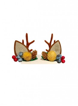 Christmas Antlers Cartoon Deer Ears Pine Cones Blueberry Decorate Classic Lolita Hair Clip