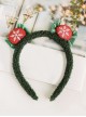 Solid Color Christmas Cute Plush Candy Elk Snowman Santa Gift Classic Lolita Headband