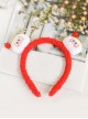 Solid Color Christmas Cute Plush Candy Elk Snowman Santa Gift Classic Lolita Headband