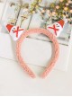 Solid Color Christmas Cute Plush Candy Elk Snowman Santa Gift Classic Lolita Headband