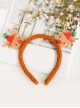 Solid Color Christmas Cute Plush Candy Elk Snowman Santa Gift Classic Lolita Headband