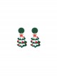 Red-Green Stars Christmas Tree Christmas Classic Lolita Earrings