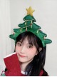 Green Christmas Tree Stars Lights Decor Plush Cute Classic Lolita Headband