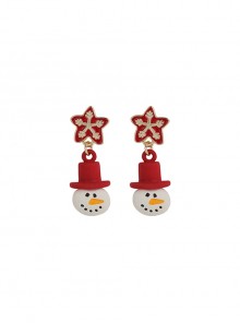 Christmas Collection Star Snowflake Snowman Alloy Classic Lolita Earrings