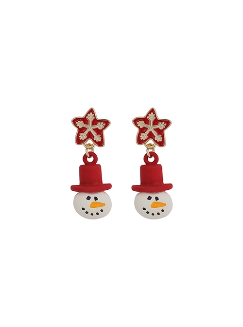 Christmas Collection Star Snowflake Snowman Alloy Classic Lolita Earrings