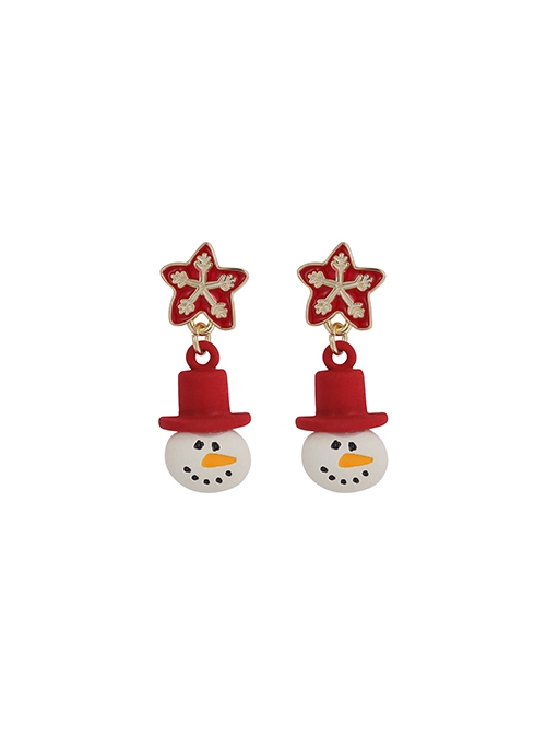 Christmas Series Star Snowflake Snowman Alloy Classic Lolita Earrings