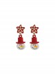 Christmas Series Star Snowflake Snowman Alloy Classic Lolita Earrings